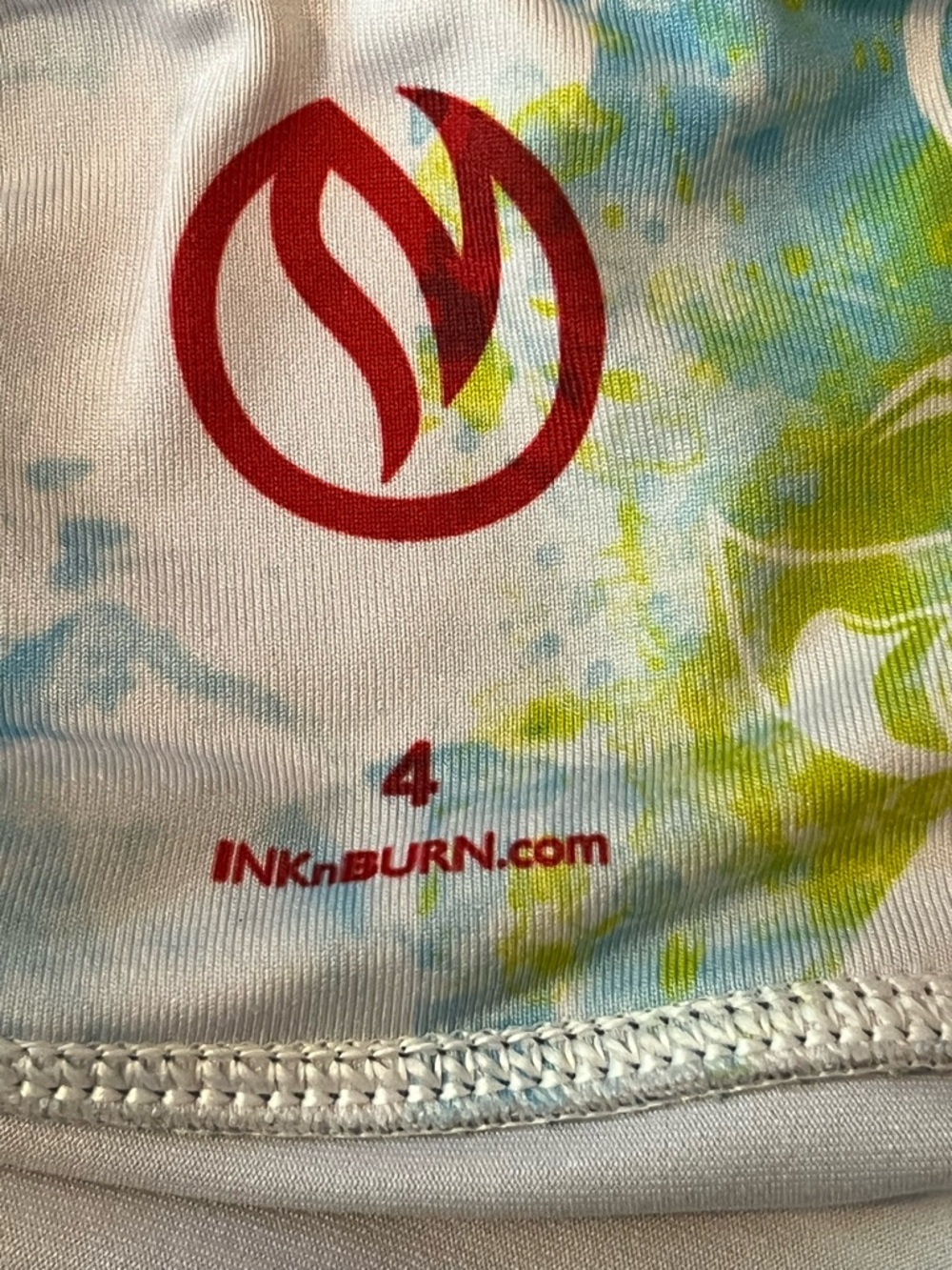 INKnBURN INB Denim Blue Wildflower Tights Pink Yellow Floral Print size four (4) - Picture 7 of 11